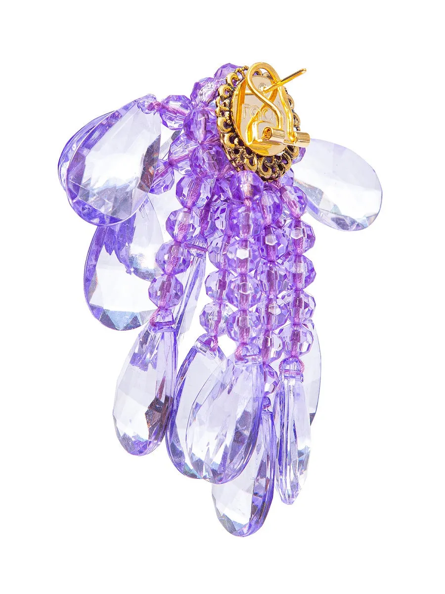Rada Orecchini Gocce Plexi Arancio con Perle