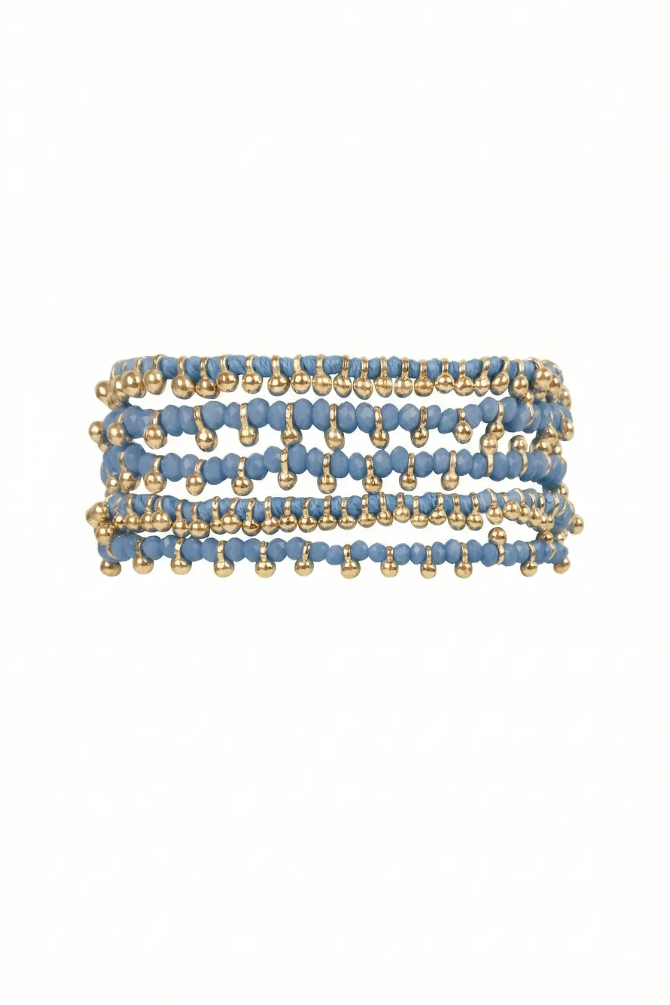 House of Tuhina Ruhani bracciale blu grigio fatto a mano