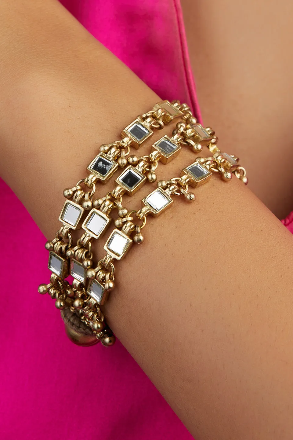 House of Tuhina Mirror River bracciale oro specchiato