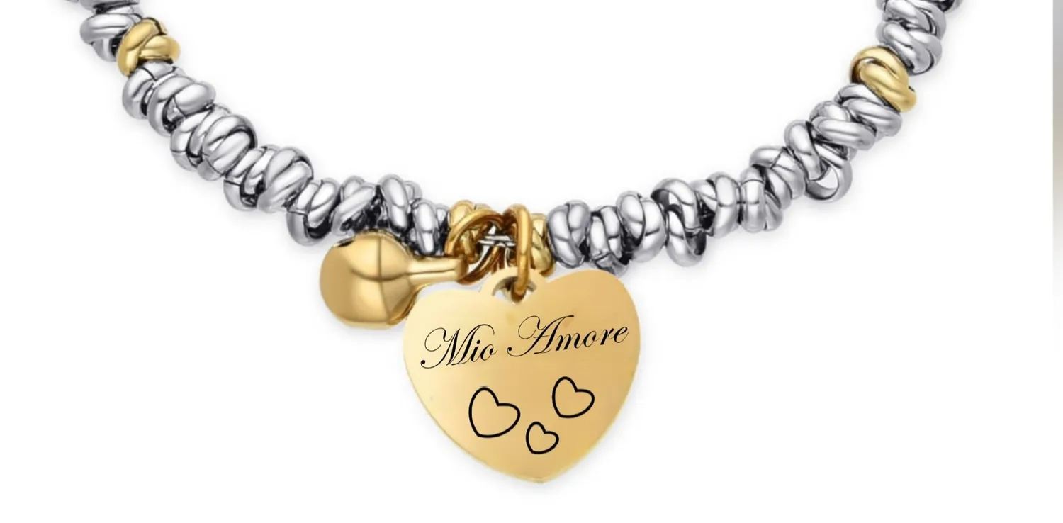 Dada Gioielli Amore Campanella e Cuore bracciale oro e oro