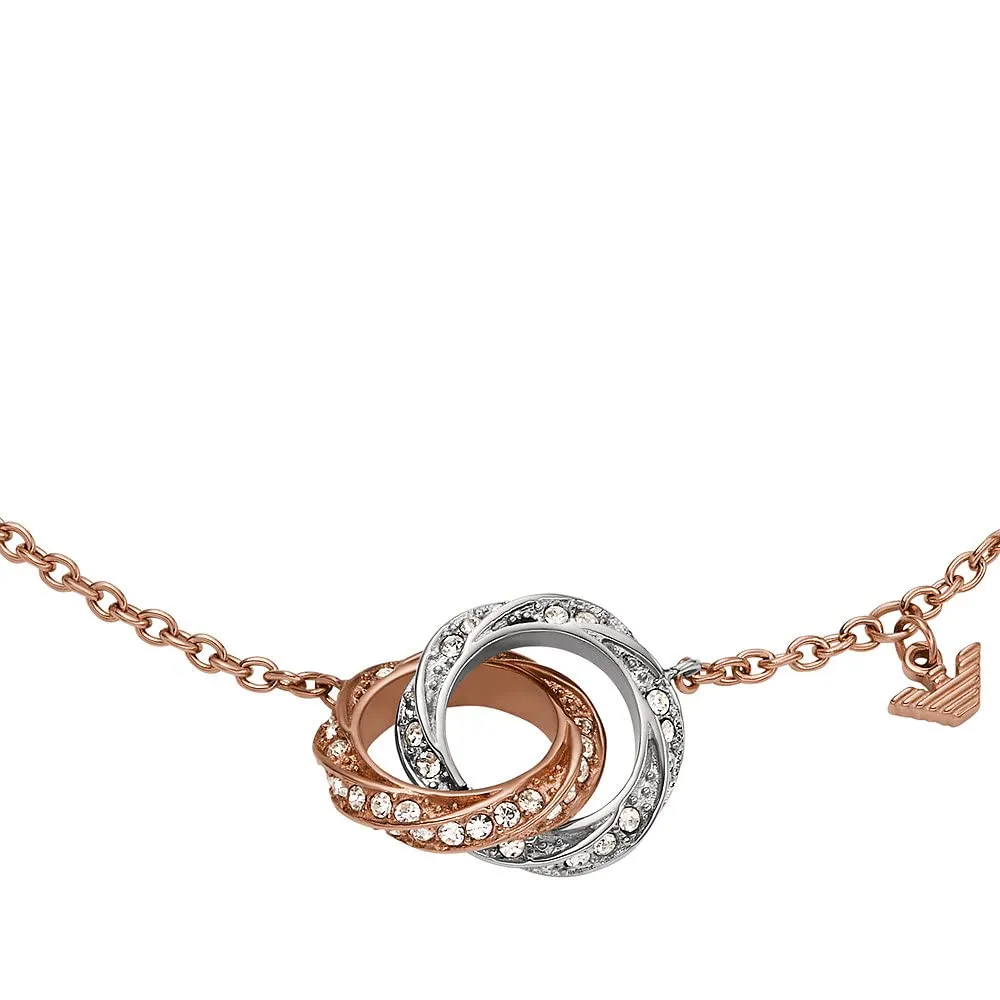 Emporio Armani Bracciale Donna Oro Rosa e Argento Acciaio