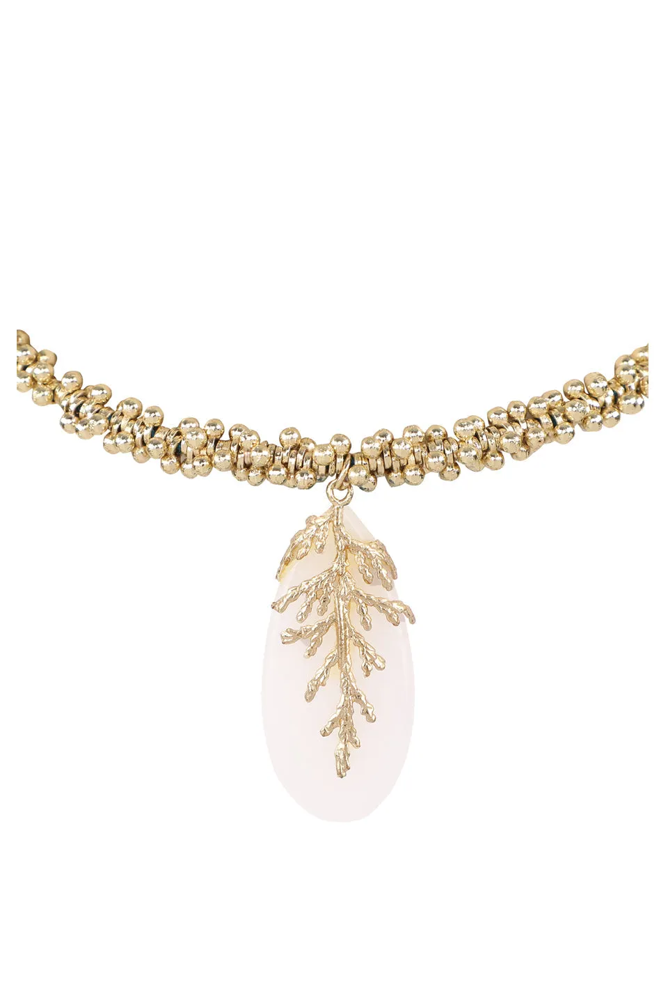 House of Tuhina Leaf Stone choker perline avorio