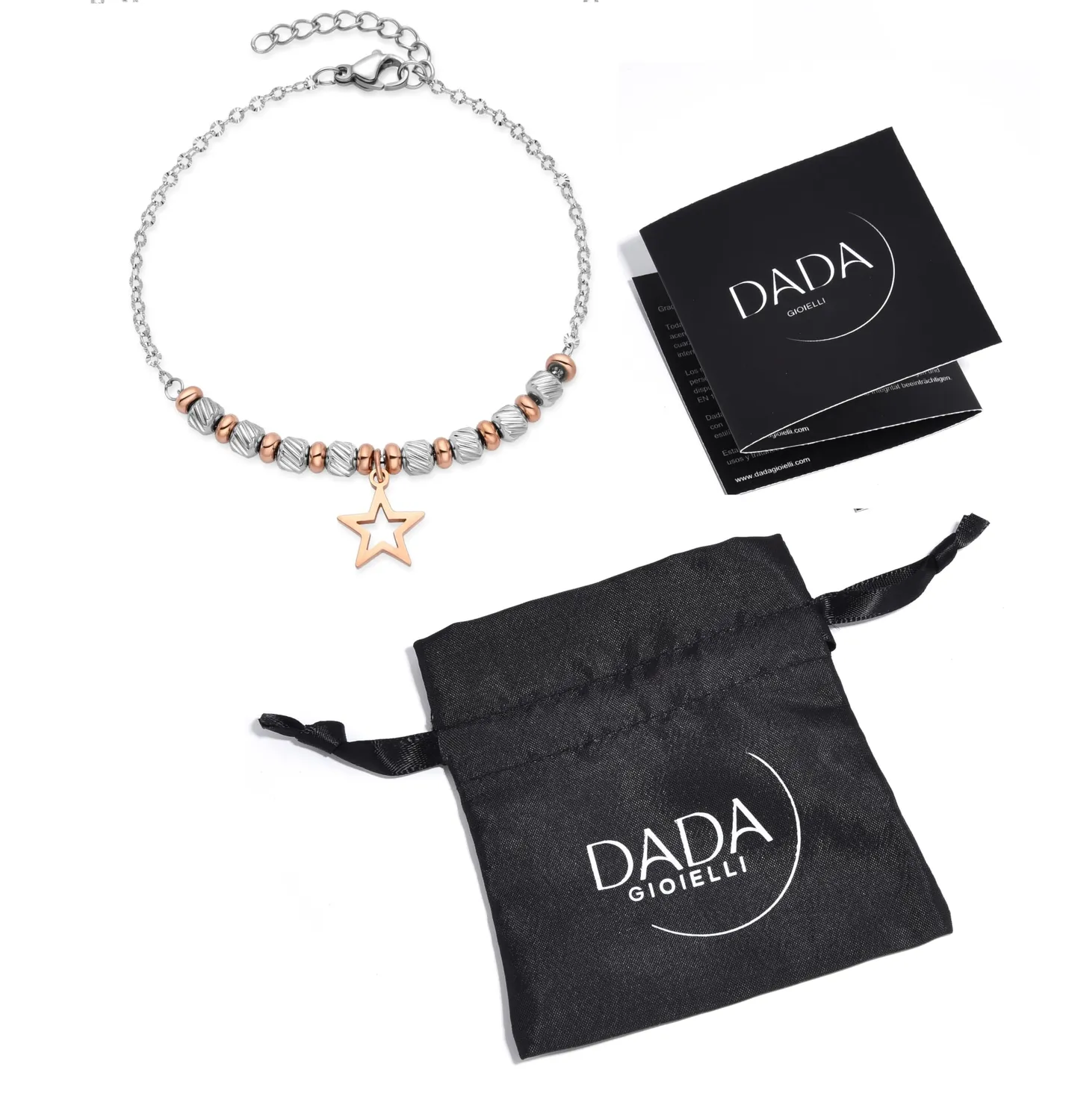 Dada Gioielli bracciale donna stella oro rosa e argento