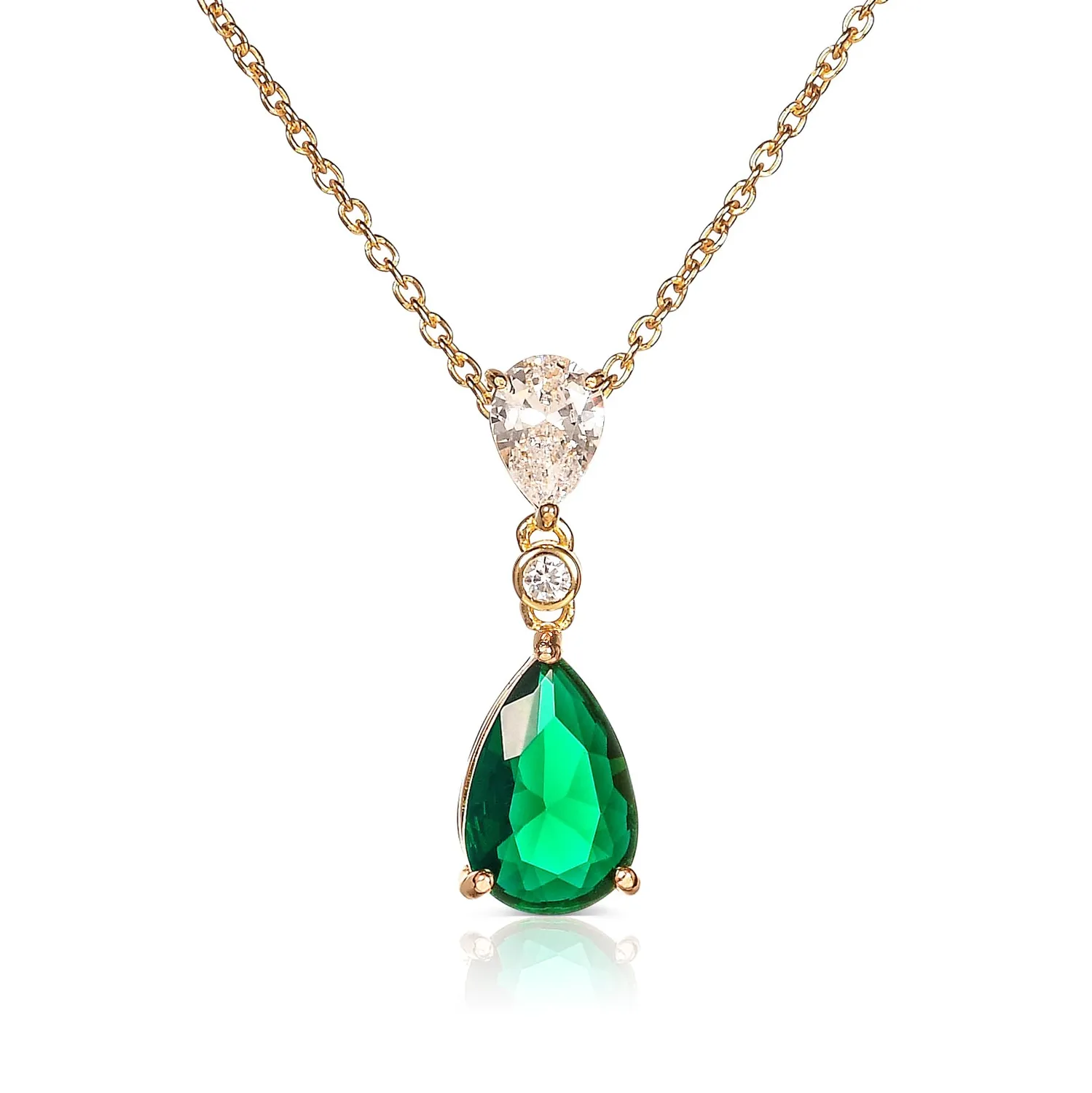 Diamond Treats collana donna argento goccia zirconi rossi oro