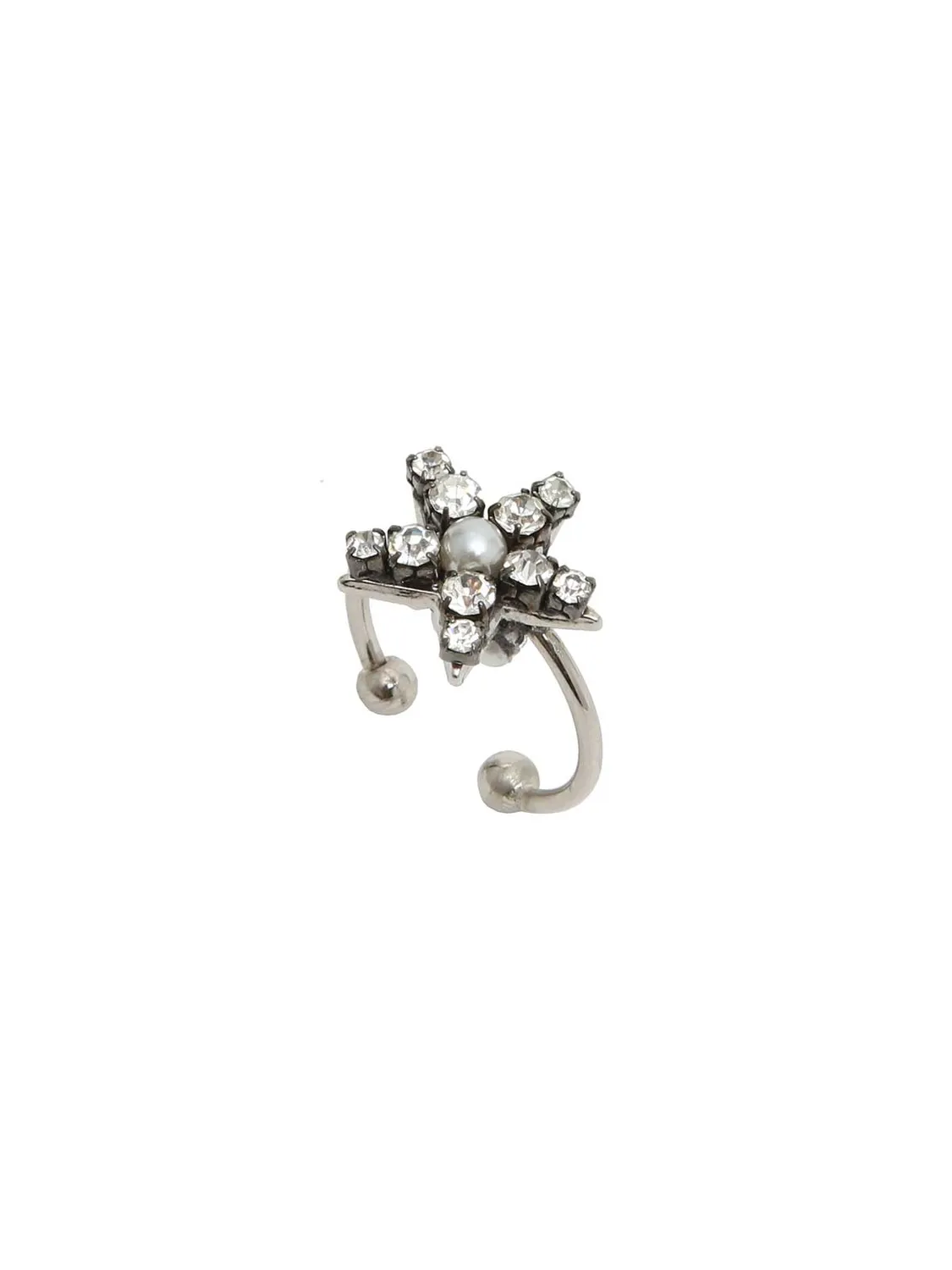 Rada Anello Stella ottone argento regolabile cristallo