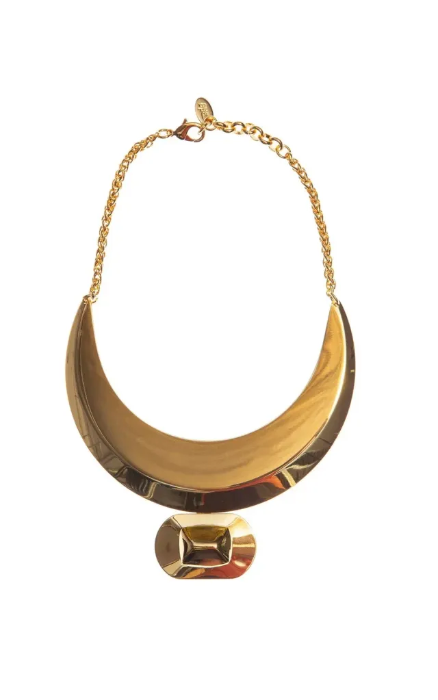 Rada Collana Anni '80 girocollo oro placca con borchia