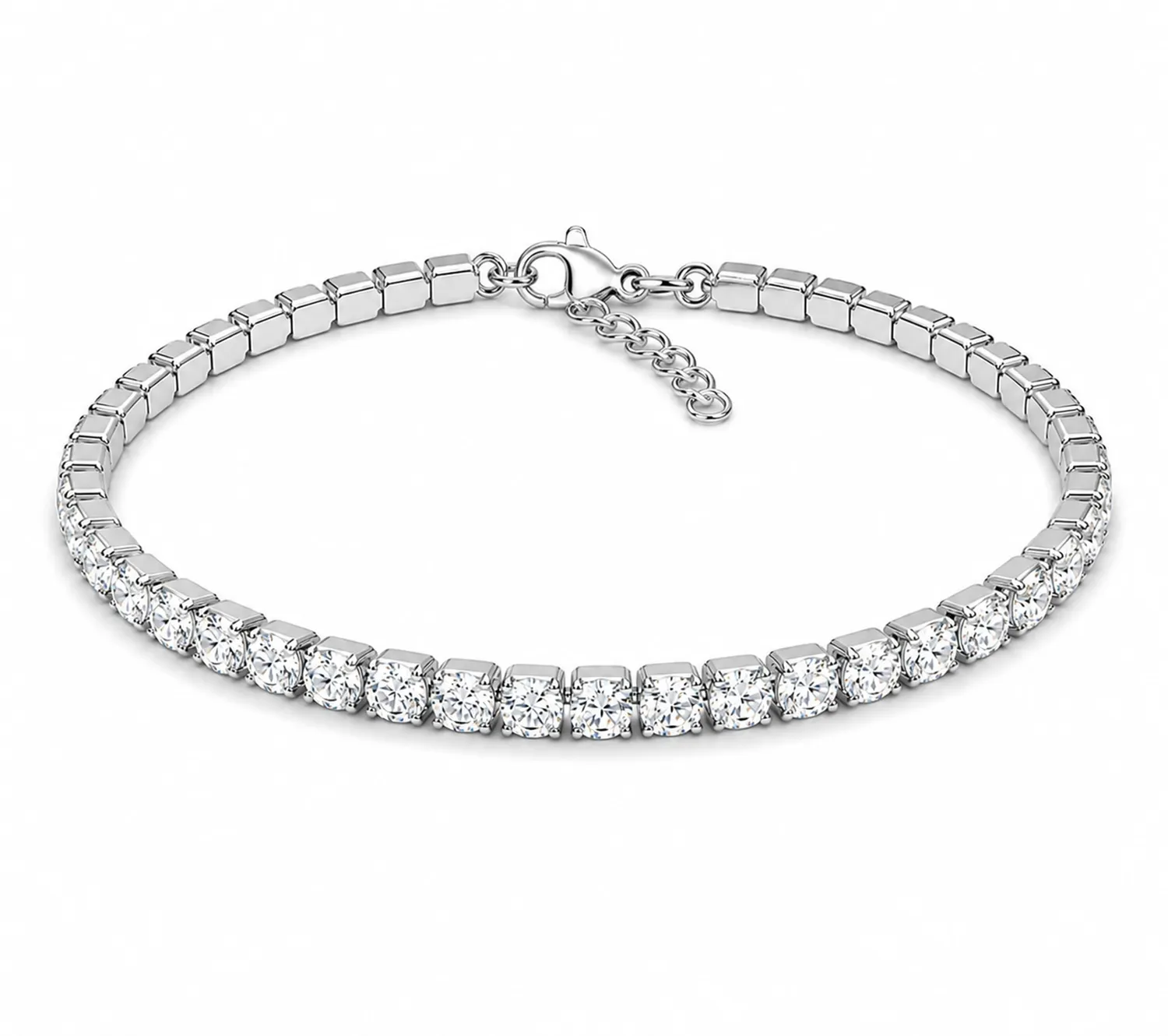 Dada Gioielli Bracciale Tennis Acciaio Zircone Bianco 3mm