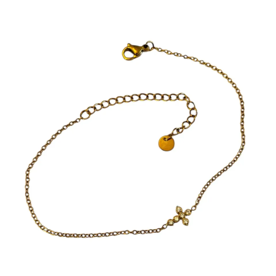 Ornamenta Croce bracciale acciaio dorato regolabile