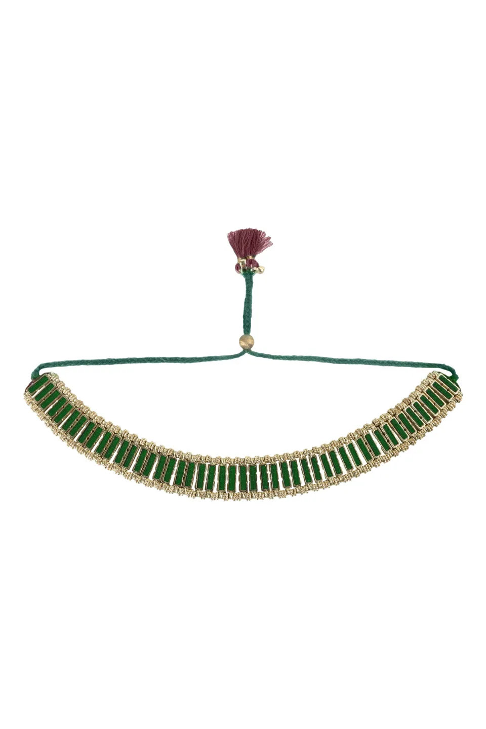 House of Tuhina Lalita Collana Bordeaux Fatto a Mano