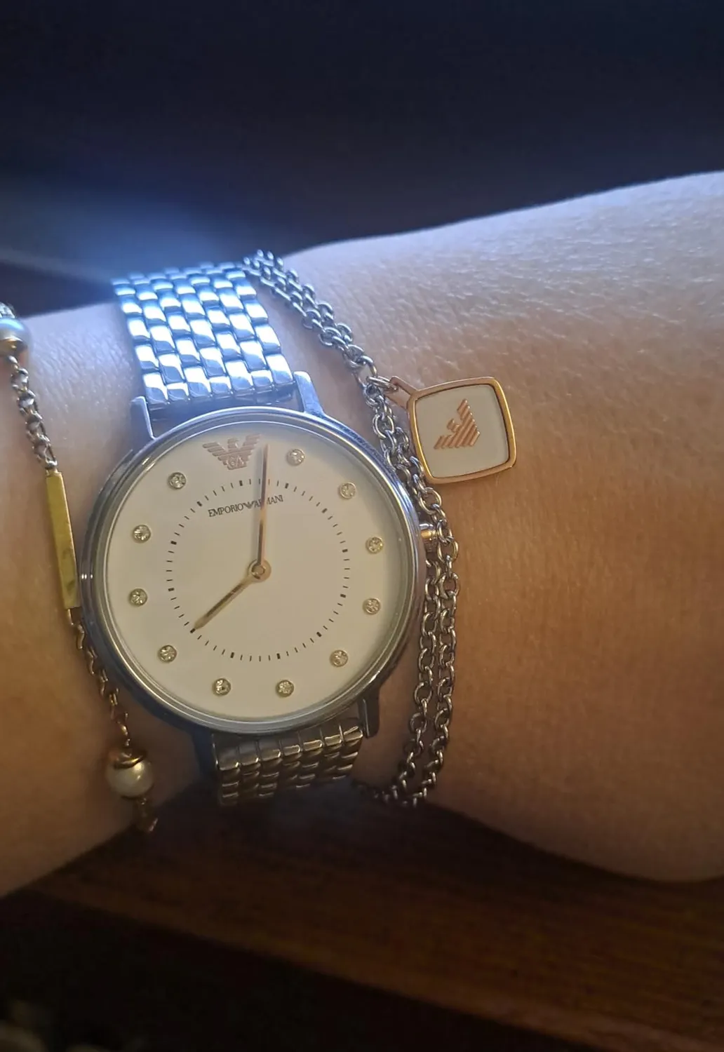 Emporio Armani Orologio Donna Argento Rosa Chiaro