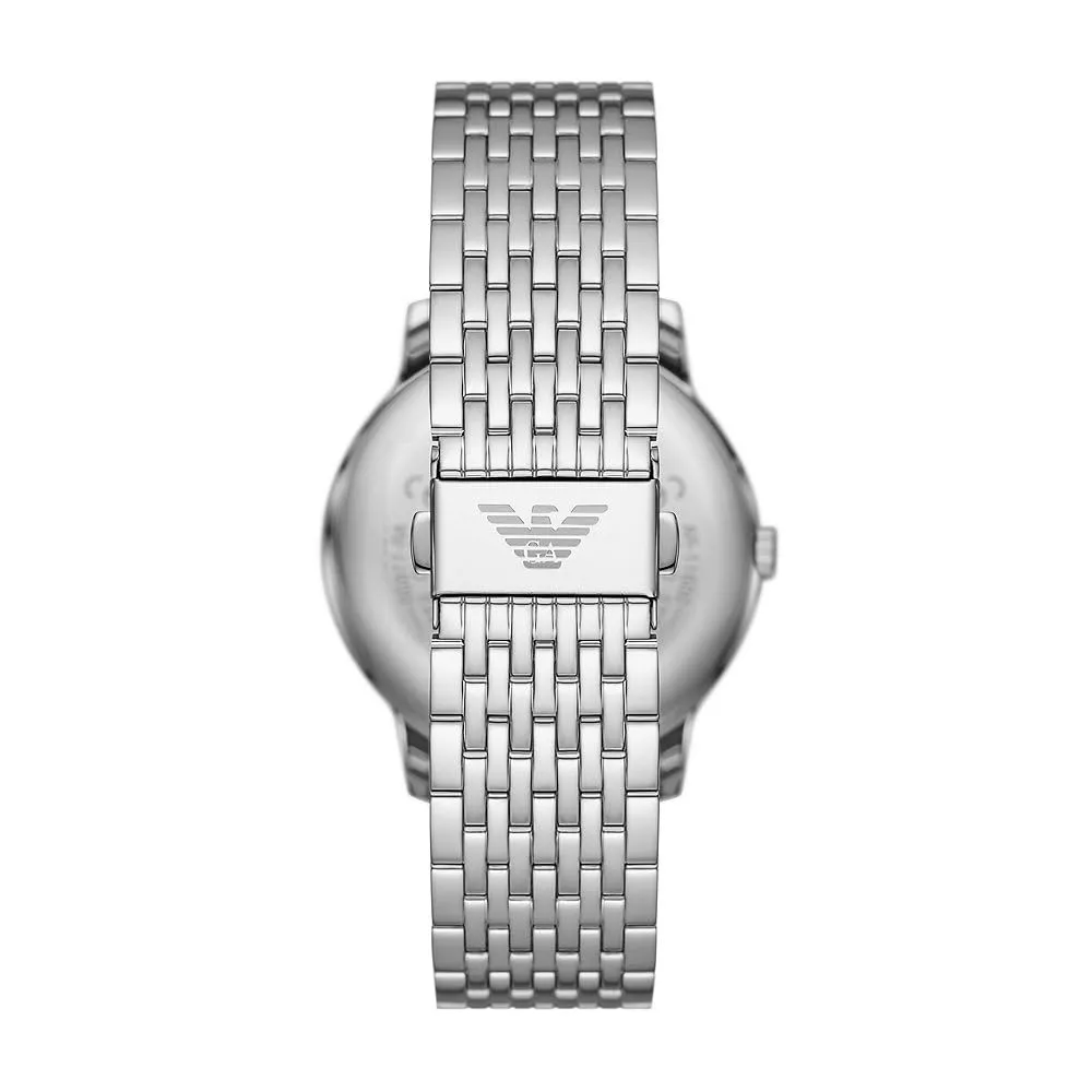 Emporio Armani orologio uomo argento e nero jet