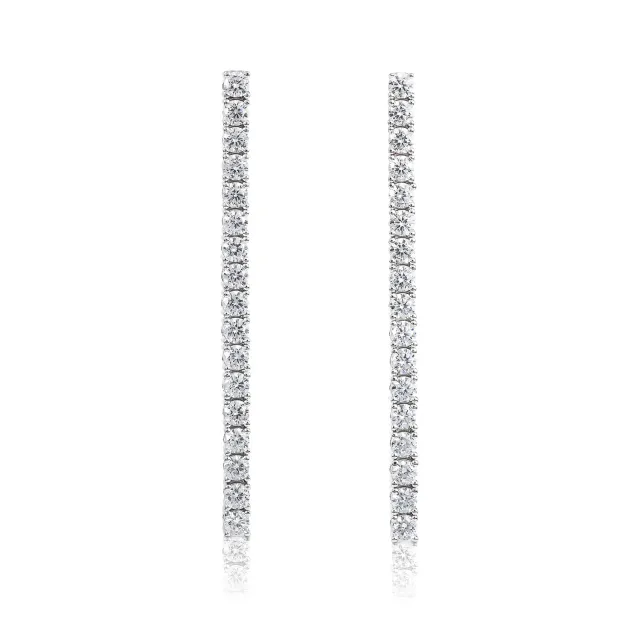 Diamond Treats Orecchini Tennis Argento 3 mm Castone a Griffe