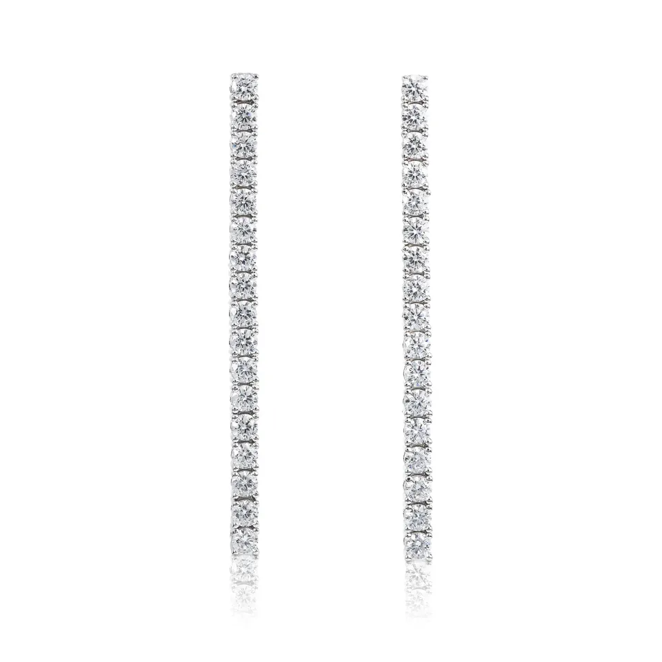 Diamond Treats Orecchini Tennis Argento 3 mm Castone a Griffe