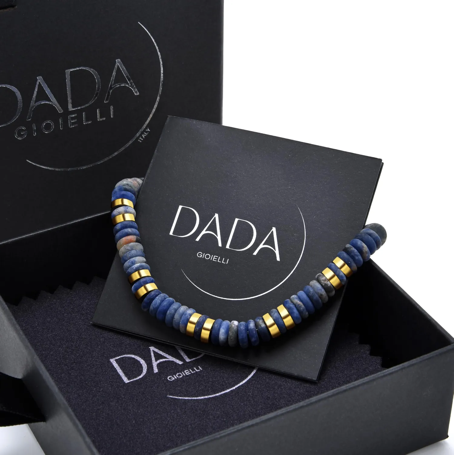 Dada Gioielli bracciale sodalite blu pietre naturali
