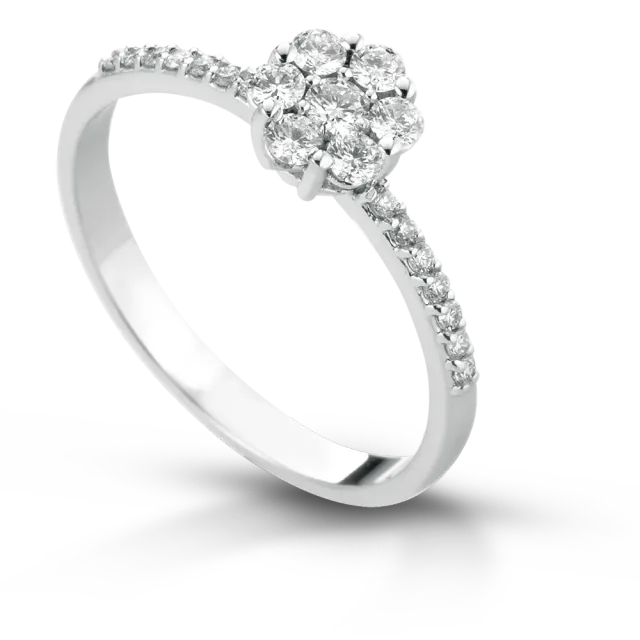 PG Gioielli Veretta anello oro bianco 20kt diamanti 1,4ct