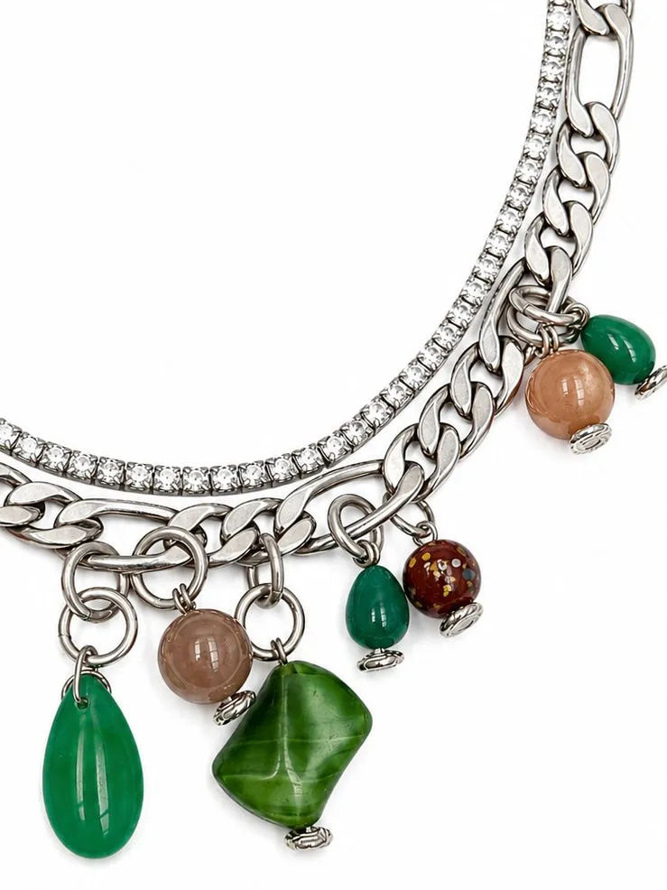 Rada Charms Pietre Verdi collana strass Verde