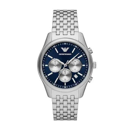 Emporio Armani orologio argento blu scuro uomo