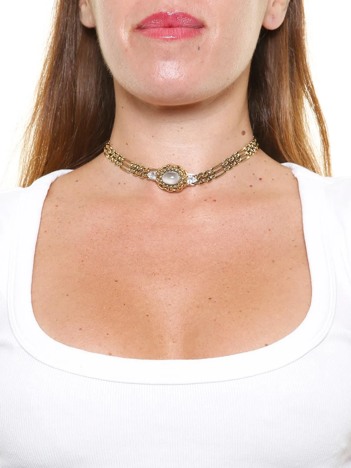 Rada Opale girocollo choker grigio cristalli