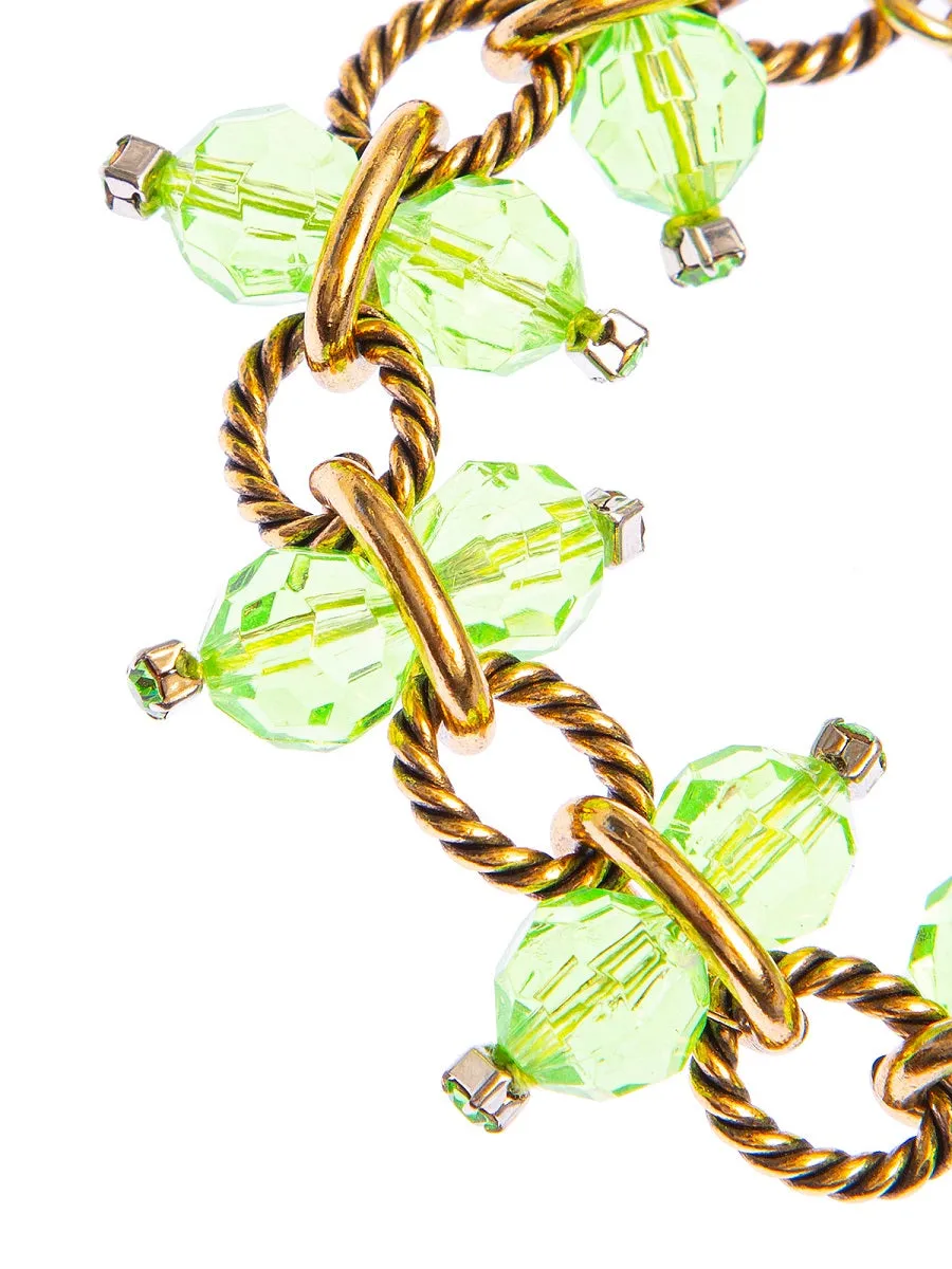 Rada Perle Plexi bracciale verde a catena sfaccettata