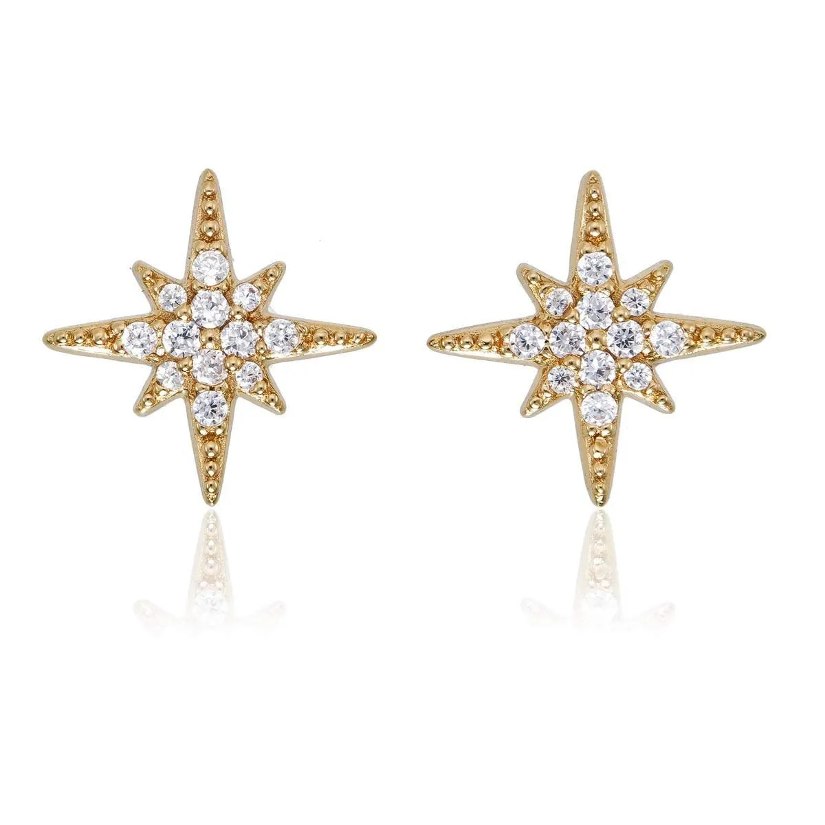 Diamond Treats orecchini stella argento 925 oro rosa zirconia