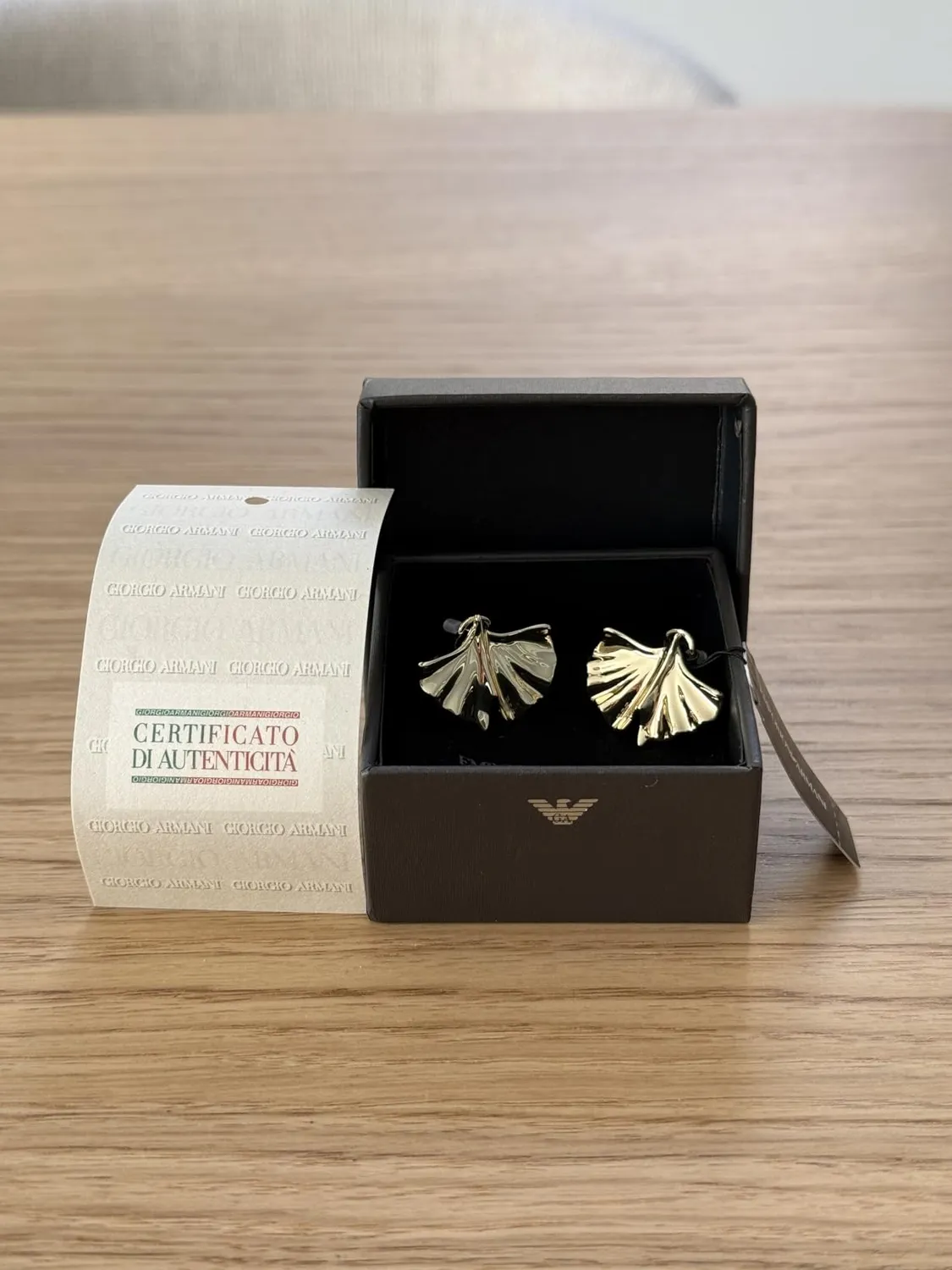 Emporio Armani Orecchini Donna Oro Caldo Bottone Acciaio