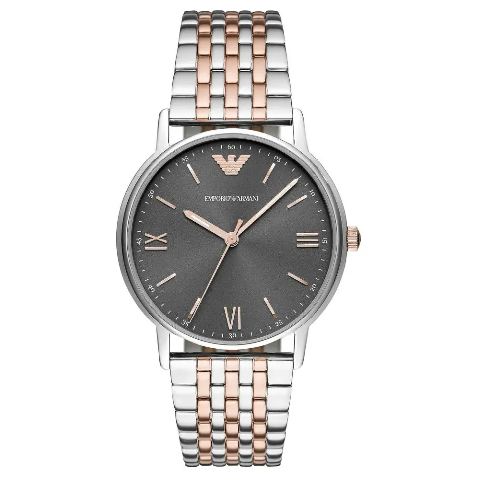 Emporio Armani orologio uomo oro rosa e argento