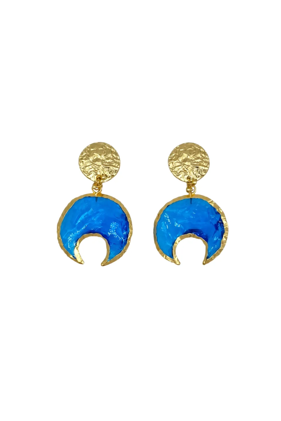 House of Tuhina Amber Moon orecchini oro pietra Gold