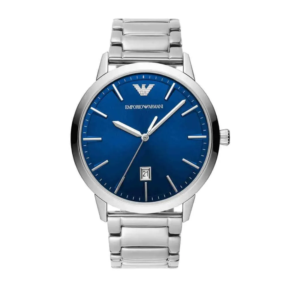 Emporio Armani Orologio Uomo 43 mm Pelle Marrone Oro Rosa
