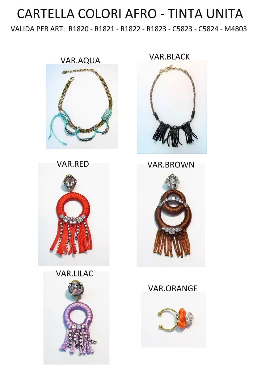 Rada Orecchini Catena frangia cordoncini cristallo