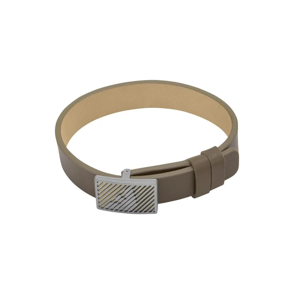 Emporio Armani Bracciale Uomo Acciaio Blu e Grigio Cursore