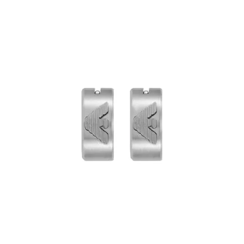 Emporio Armani orecchini cerchio acciaio argento uomo