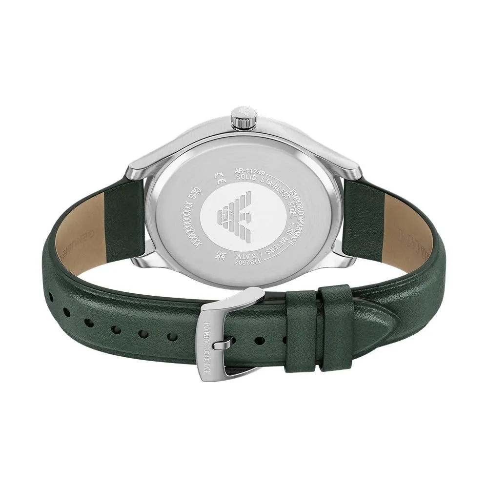 Emporio Armani AR11749 orologio uomo 41 mm pelle verde datario
