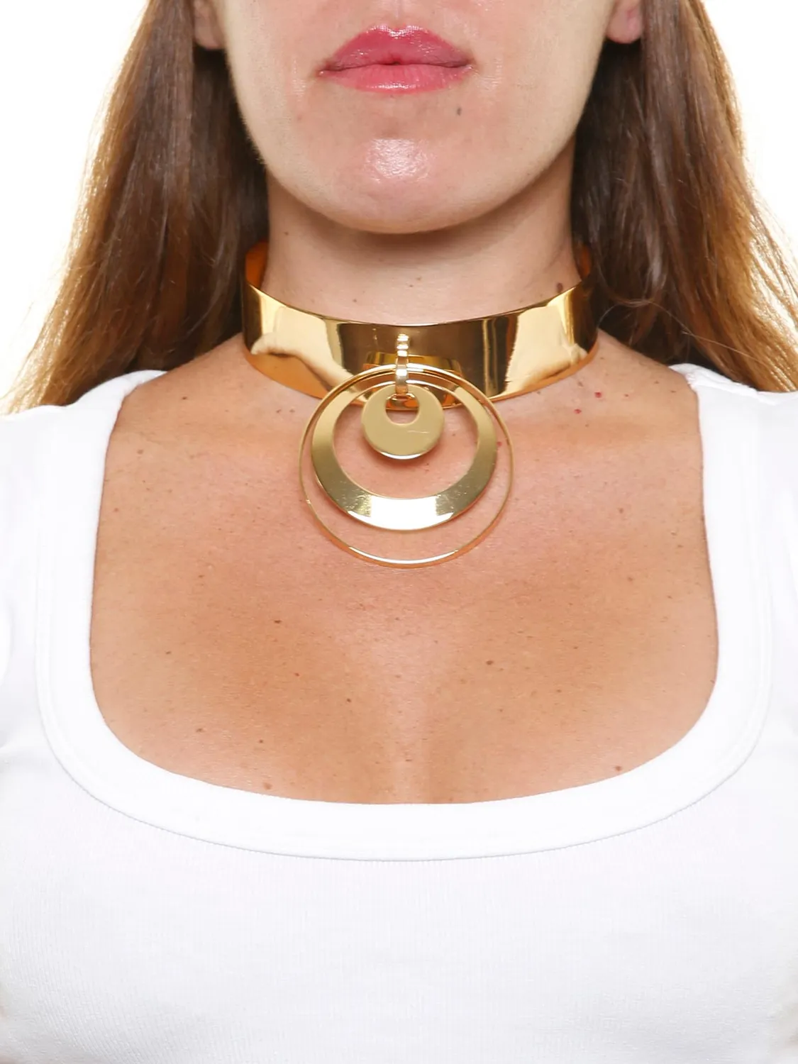 Rada Collana Choker Alto Argento Cerchi