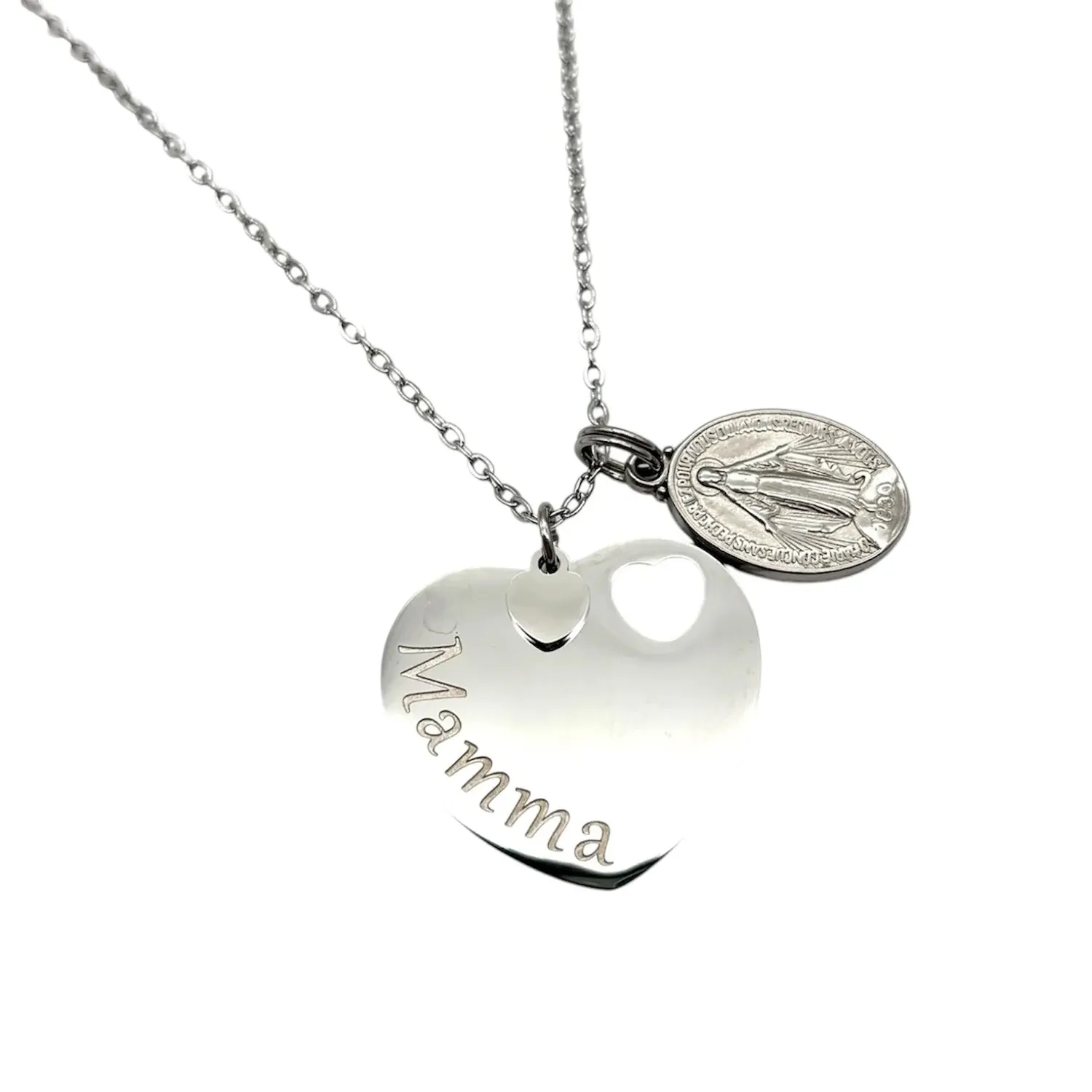 Ornamenta Collana Cuore Mamma acciaio 45-50 cm