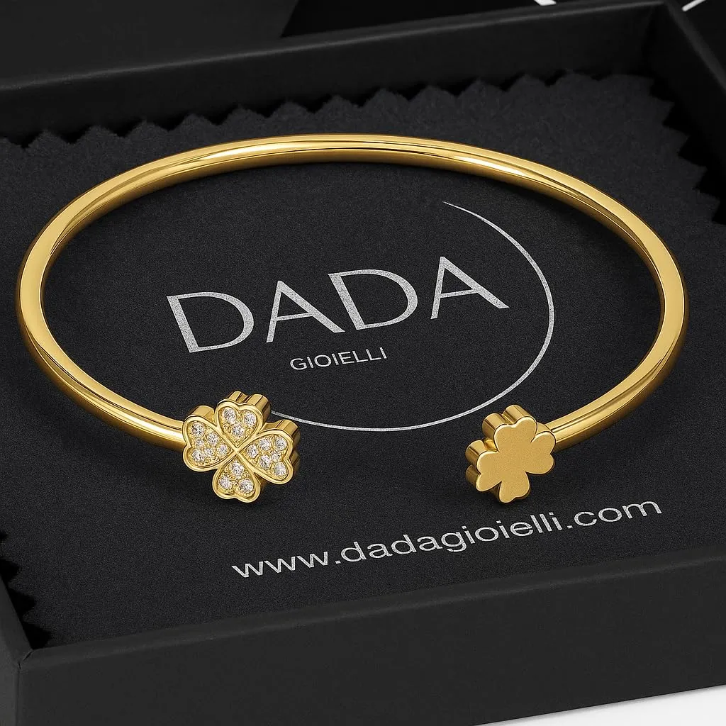 Dada Gioielli Bracciale Donna Quadrifoglio Oro Rigido