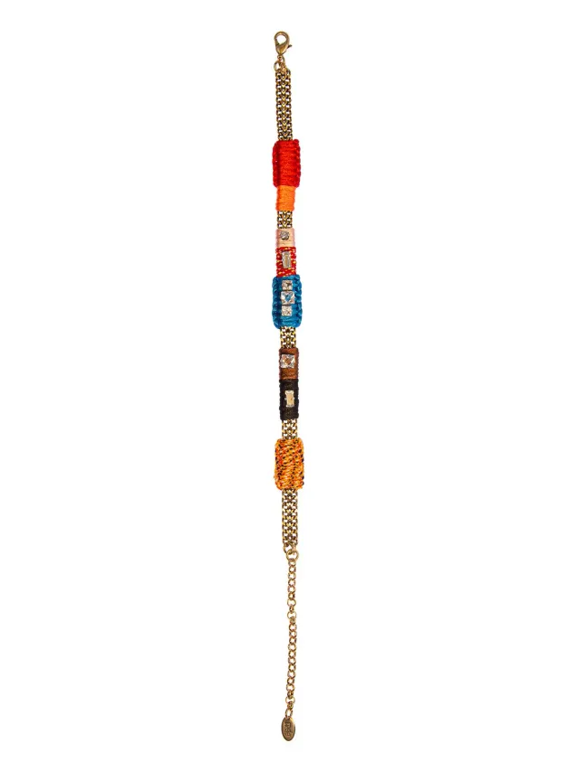 Rada Intreccio di Cordoncini Collana Turchese Multi cristalli
