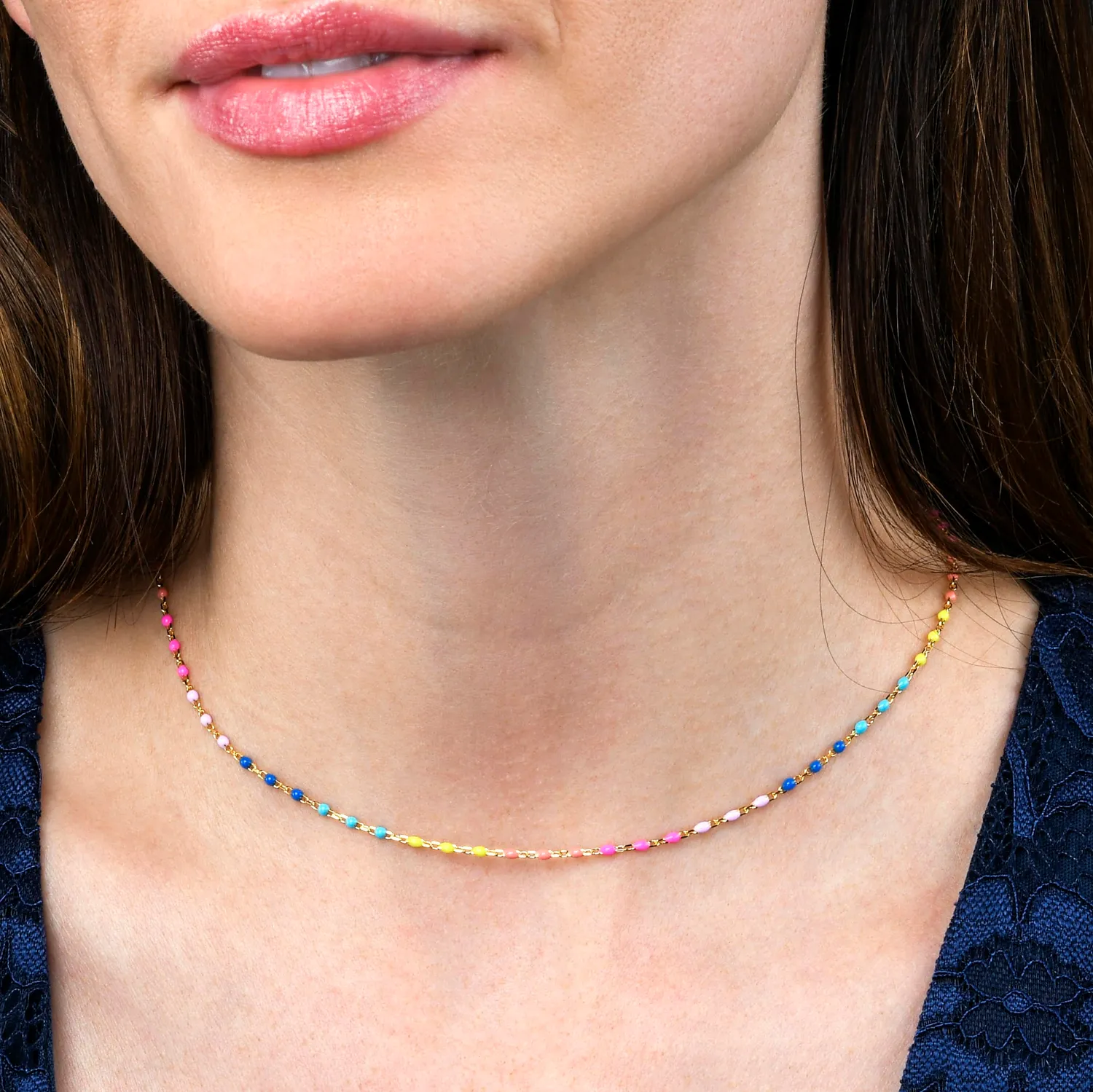 Diamond Treats Collana Sfere Smalto Multicolore Argento 925