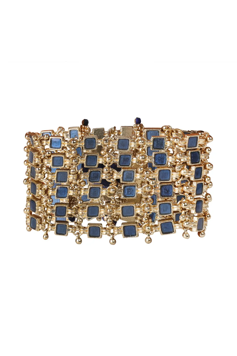 House of Tuhina Enamel Ocean bracciale smaltato grigio argento