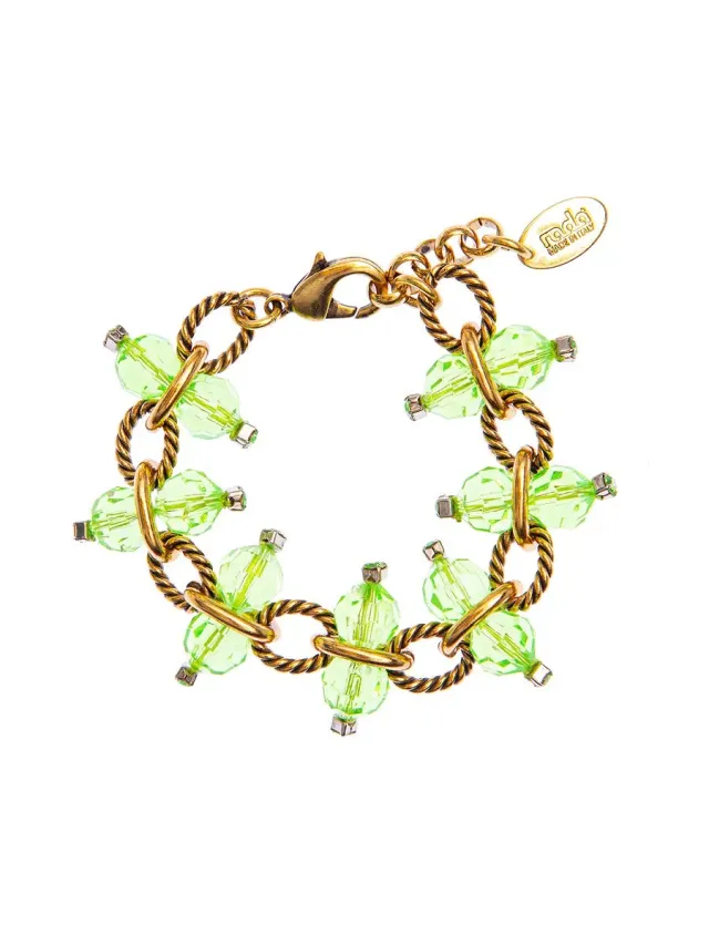 Rada Perle Plexi bracciale verde a catena sfaccettata