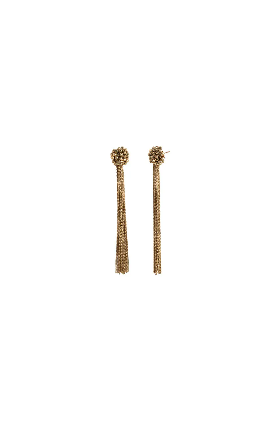 House of Tuhina Fringe orecchini perline oro Jaipur Gold