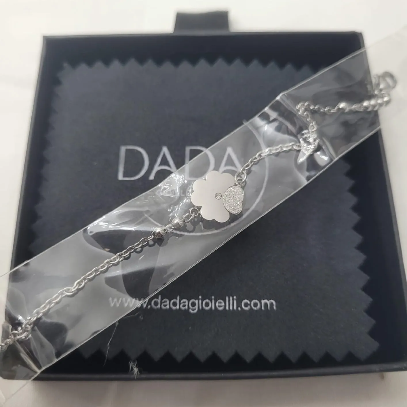 Dada Gioielli Portafortuna Bracciale Donna Quadrifoglio Zirconi