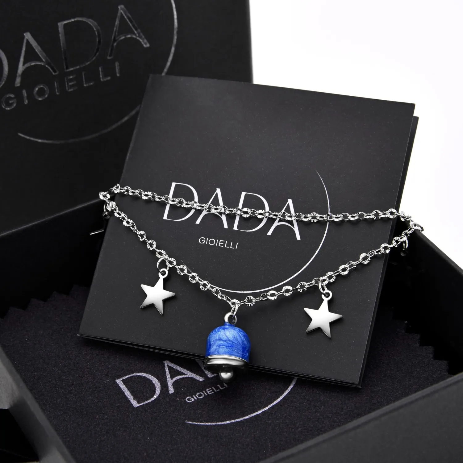 Dada Gioielli Capri Campanella Bracciale Blu Mare Stelline smalto