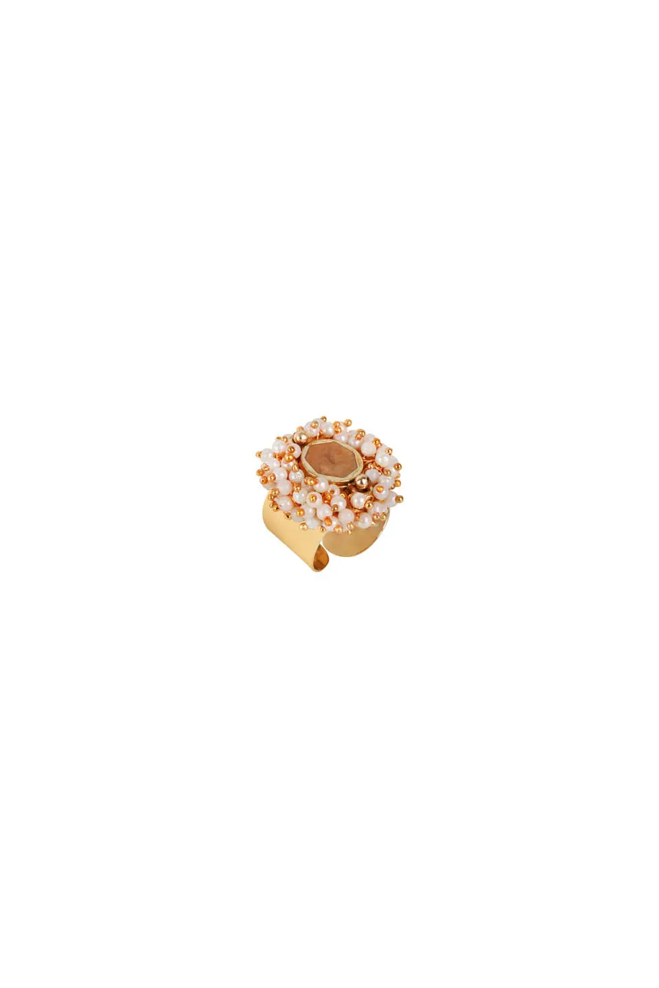 House of Tuhina Circle Epoxy Pearl anello perla resina