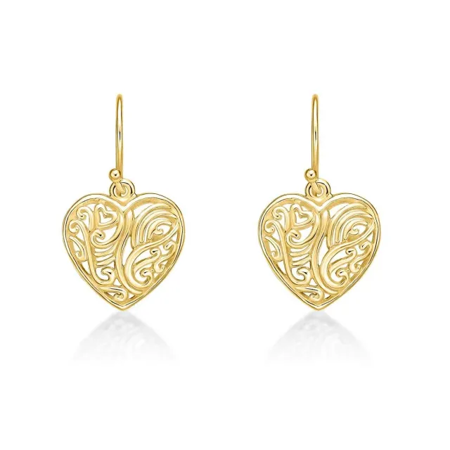 Diamond Treats Orecchini Cuore Oro Pendenti Argento 925