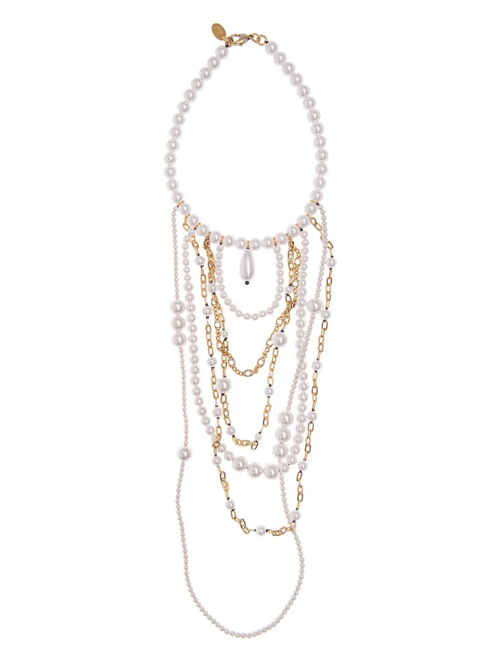 Rada Collana Perle Girocollo con Goccia e Drappeggio