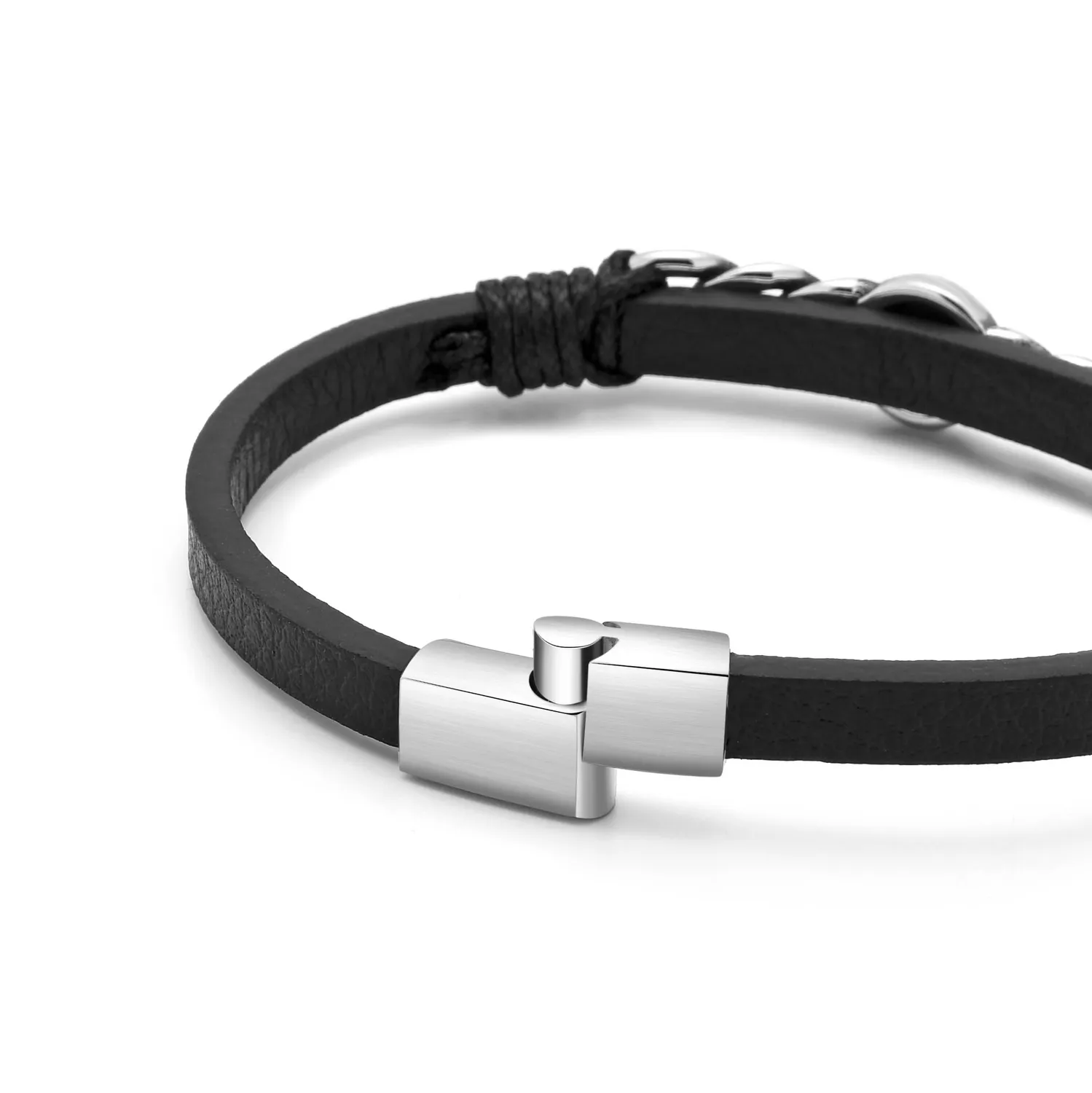 Dada Gioielli Bracciale Uomo Rosa Venti Pelle Acciaio