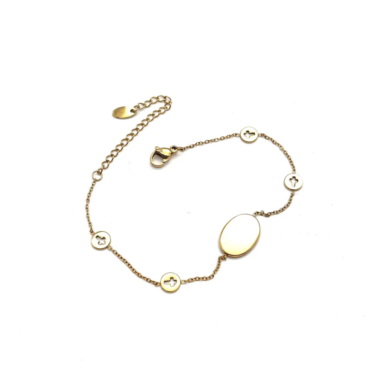Ornamenta Madonnina bracciale acciaio oro 17-22 cm