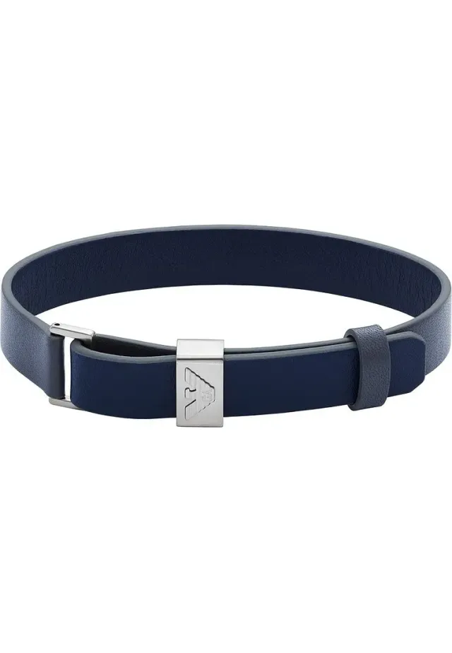 Emporio Armani Bracciale Uomo Acciaio Blu e Grigio Cursore