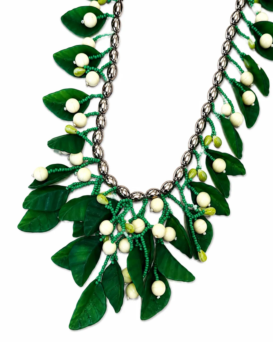 Rada Botanica Collana Foglie Verdi Statement