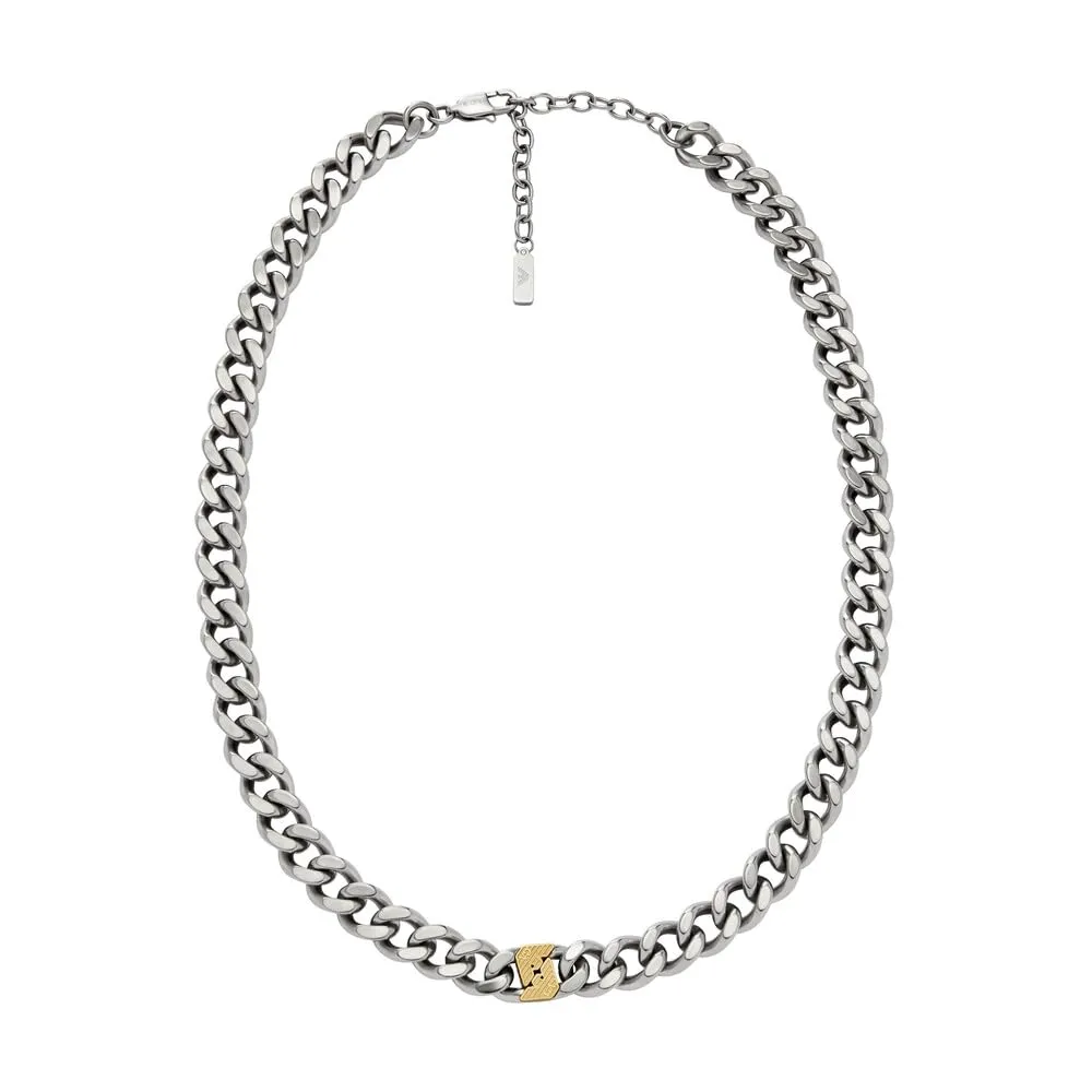 Emporio Armani Collana Uomo Acciaio Scuro Catena Moschettone